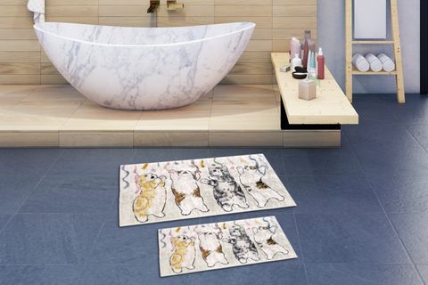 YIKANABİLİR DİJİTAL KAYMAZ TABAN İKİLİ BANYO PASPASI 4244A