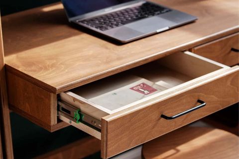 WOODESK BRİSA AHŞAP ÇALIŞMA MASASI, TİK RENK