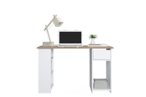 RUUM STORE BY DOĞTAŞ ARMA ÜÇ BÖLMELİ ÇEKMECELİ ÇALIŞMA MASASI, MEŞE OPAK BEYAZ