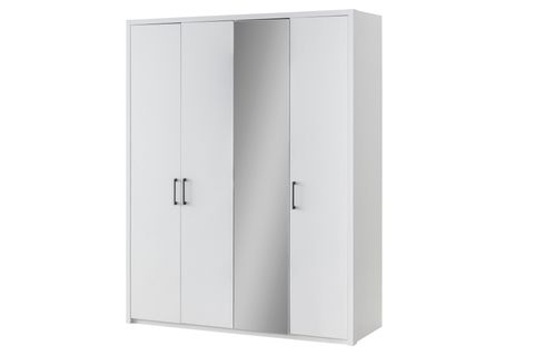 LİFE GARDIROP, BEYAZ, 4 KAPAKLI, ÇEKMECELİ