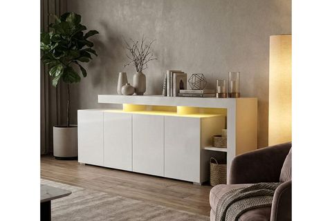LUMA LEDLİ KONSOL TV ÜNİTESİ, 192 CM, BEYAZ DESEN
