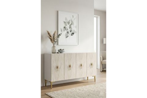 SALKIM KONSOL VE TV SEHPASI BEYAZ TRAVERTEN GOLD 120 CM KA1217BTG