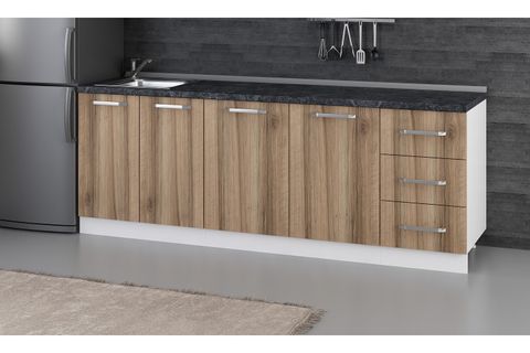 MİNAR 225 CM MUTFAK DOLABI BEYAZ DORE 225-D1-ALT MODÜL