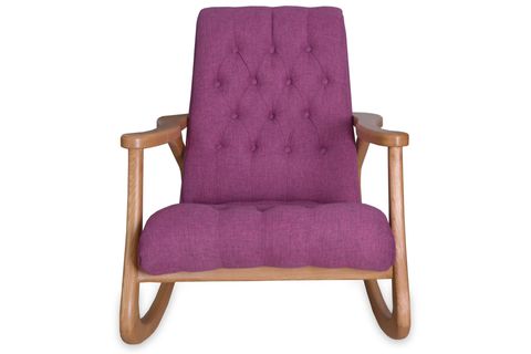 ASEDİA EKOL KAPİTONELİ SALLANAN SANDALYE, FUŞYA, DİŞBUDAK, NATUREL AYAK