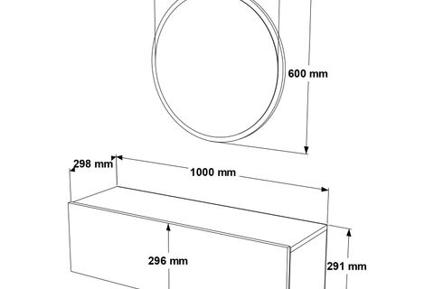 SİMON AYNALI DRESUAR, BEYAZ ÇAM, 100 CM