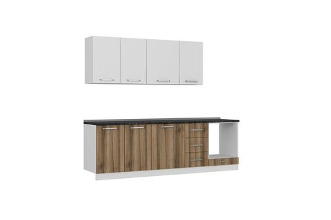 MİNAR CEMRE 255 CM MUTFAK DOLABI BEYAZ DORE 255-D3