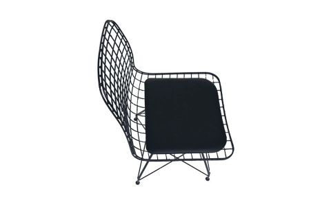 LANSE MASA VE TEL SANDALYE TAKIMI, SİYAH 120X70