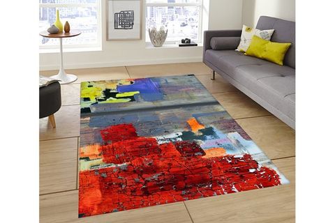 JUNGLE HALI DEKORATİF TAŞ DESEN ÜÇ BOYUTLU TASARIM HALI 50X80