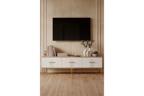 İDA TV SEHPASI, SAFİRMEŞE BEYAZ, 180 CM, TSA1815DB