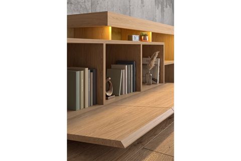 LUMA LED IŞIKLI TV ÜNİTESİ, MEŞE, 160 CM