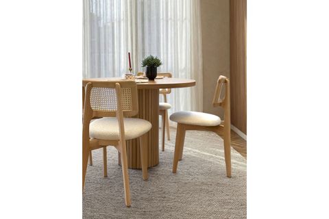 PARLA AHŞAP MASA TAKIMI, 90X90