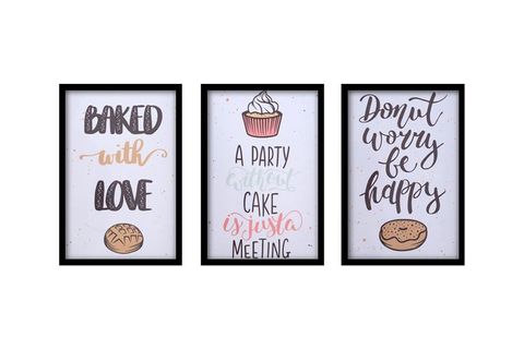 ÜÇLÜ CAKE ÇERÇEVELİ POSTER PANO SETİ 20X30