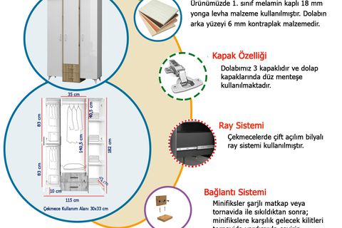 GARDIROP LUXE 3 KAPILI DOLAP