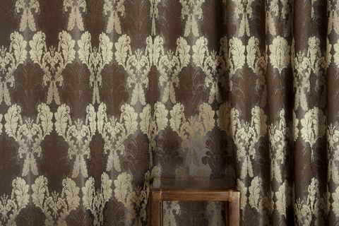 MASSARELLİ KLASİK DAMASK DESEN PİLESİZ FON PERDE, ANTRASİT GOLD, 60X260