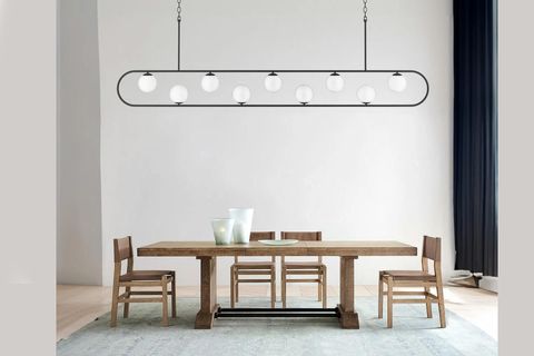 JALE BEYAZ CAMLI SİYAH KASALI AVİZE, 250 CM