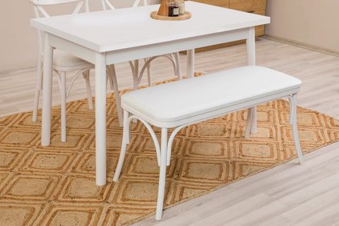 OLİVER MUTFAK MASASI TAKIMI, BEYAZ, 120X75