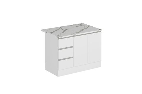 ALVİNKA 120 CM HG_J ADA MUTFAK DOLABI, BEYAZ BEYAZ SUNTALAM