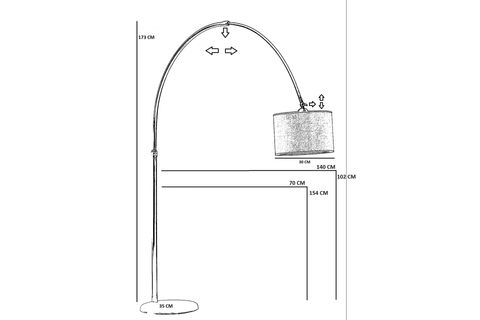 VARGAS RATTAN BAŞLIKLI LAMBADER, MAT KROM