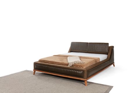 LOFT BAŞLIK MEKANİZMALI SOFTY AHŞAP KASA ÇİFT KİŞİLİK KARYOLA, 160X200