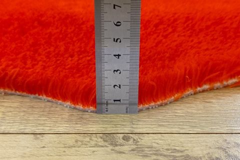 BALAT HALI DEKORATİF KIRMIZI PELUŞ YUMUŞAK YUVARLAK-OVAL HALI 150X150