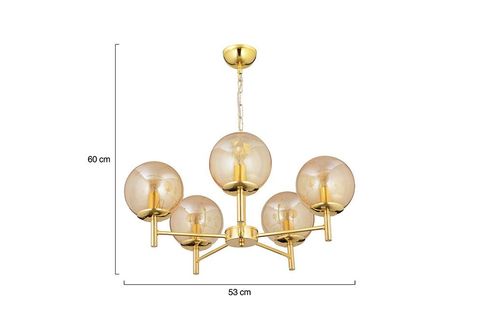 APLİQA MİNAR BEŞLİ AVİZE, GOLD