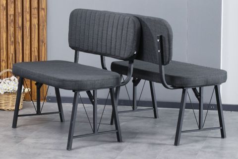 LAJMY  BEYAZ SABİT MUTFAK MASA TAKIMI, 1 SIRTLI BENCH, 2 SANDALYE, ANTRASİT, 70X110