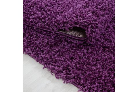 SHAGGY HALI TÜYLÜ, KARE, MOR, 200X200