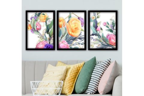 TABLO CENTER ÜÇLÜ TABLO SETİ, SİYAH ÇERÇEVE, 35X45, 3SC50