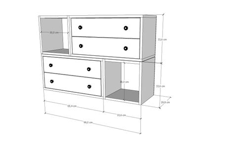 YUSUF KOMODİN, 4 ÇEKMECELİ, NRG-KMD-1004