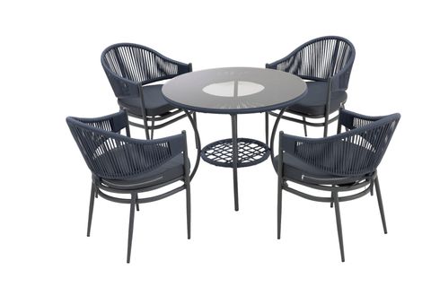 İRİS ALÜMİNYUM İP ÖRGÜ MASA TAKIMI, 4 KİŞİLİK