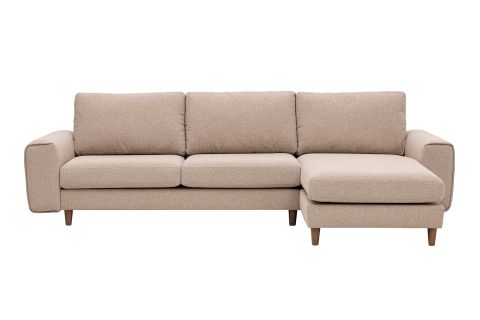 MERLİN MİNİ KÖŞE KOLTUK, CEVİZ AYAK, FİTİLLİ KOL, RECYCLED KUMAŞ, CAPPUCİNO