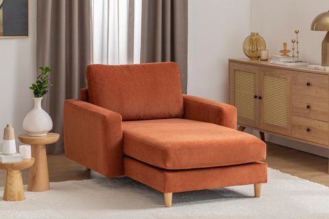 MERLİN DAYBED, İNCE KOL, NATUREL AYAK, KADİFE KUMAŞ, KİREMİT