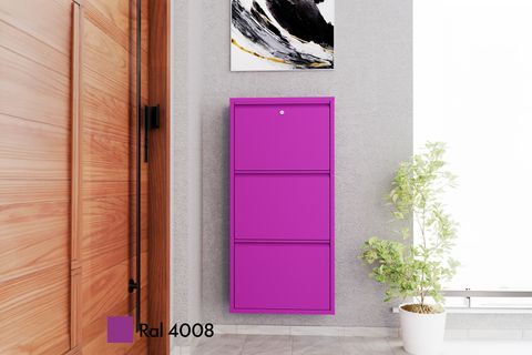 VEGA KİLİTLİ METAL AYAKKABILIK, MÜRDÜM, 3 KAPAKLI