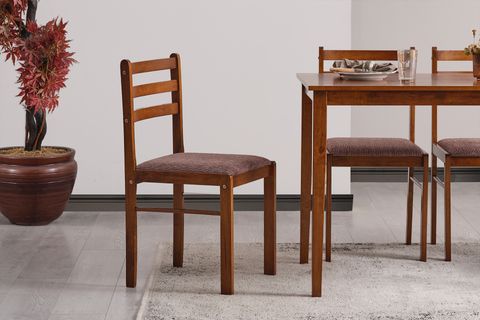 LJUNBERG MUTFAK MASA TAKIMI, CEVİZ, 4 SANDALYELİ, 70X110