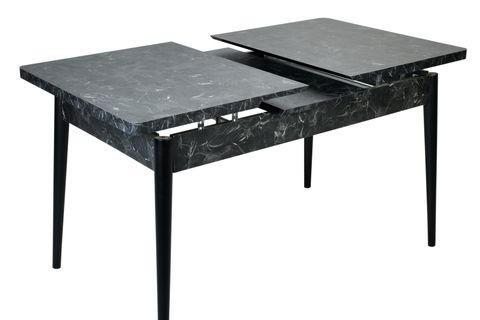 LOTUS GOLD KELEBEK AÇILIR  YEMEK MASASI TAKIMI, SİYAH, 130X80