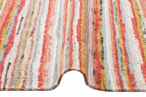 ELSE TURUNCU ÇİZGİLİ HASIR DOKULU SİSAL KİLİM KAYMAZ TABAN YUMUŞAK MODERN HALI 100X200