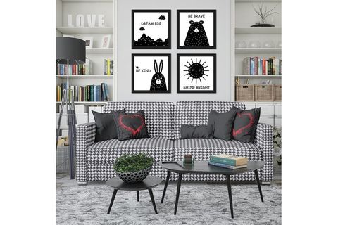 SİYAH BEYAZ DÖRTLÜ ÇERÇEVELİ POSTER SETİ