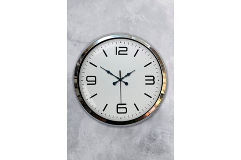 PRESTİJ KROM METAL DUVAR SAATİ 40 CM