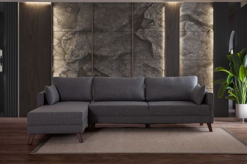 GLORİA KÖŞE KOLTUK, GRİ, SOL KÖŞE