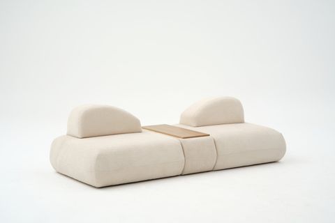 LİVA KÖŞE KOLTUK, UZANMALI SEHPALI, KREM