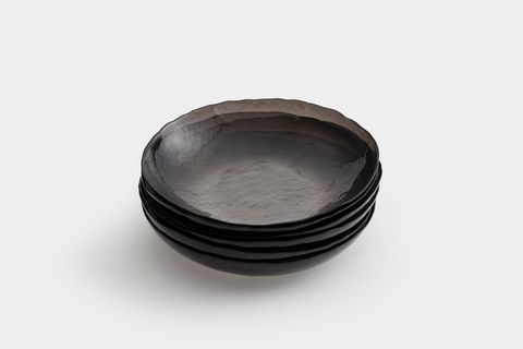 KİTCHEN ESSENTİALS ALTHEA CAM ÇUKUR YEMEK TABAĞI 21 CM, FÜME, ALTILI SET