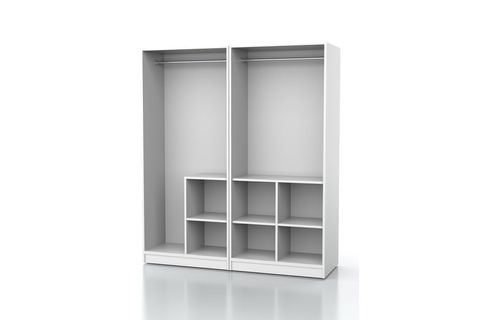 KARE DESEN 4 KAPAKLI GARDIROP BEYAZ BEYAZ RENK