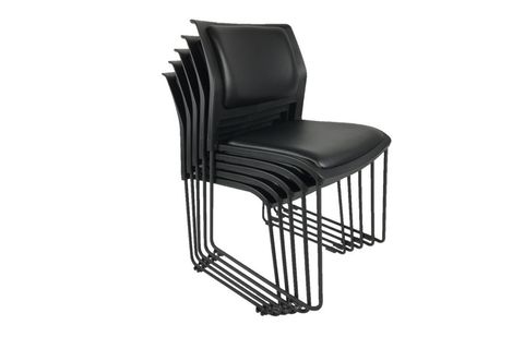 GOLDSİT MARS SANDALYE 62 B BEŞLİ SET, SİYAH DERİ