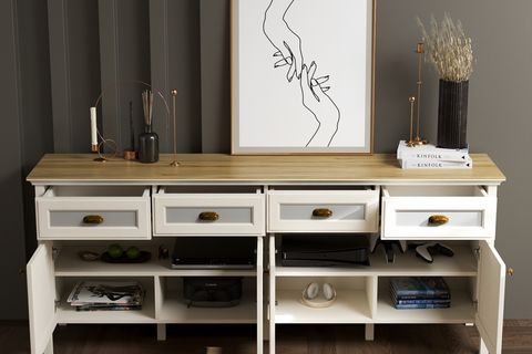 VALENA KONSOL ÇOK AMAÇLI DOLAP, 4 KAPAKLI 4 ÇEKMECELİ