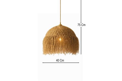 BOHEM HANDMADE TEKLİ SARKIT AVİZE, JÜT NATİVA