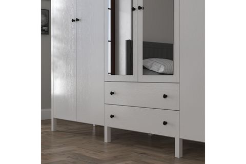 VENEZİA MİNİFİKS GARDIROP, WOOD BEYAZ, 6 KAPAKLI