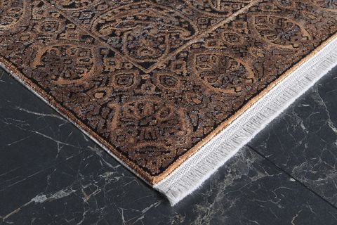 ROYAL HALI BABİL BX17B SARI SİYAH GRİ BORDÜRLÜ MODERN SALON HALISI 160X230