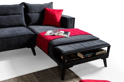 KRAFT DİNLENME KÖŞE KOLTUK TAKIMI, ANTRASİT, SAĞ KÖŞE