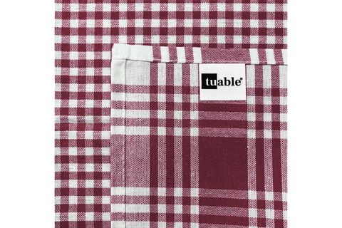 TUABLE PÖTİ KARELİ BORDO TEKLİ KURULAMA BEZİ, 45X70CM