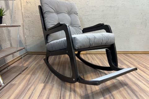 KONTES SALLANAN SANDALYE, KÜL GRİ, WENGE SİYAH